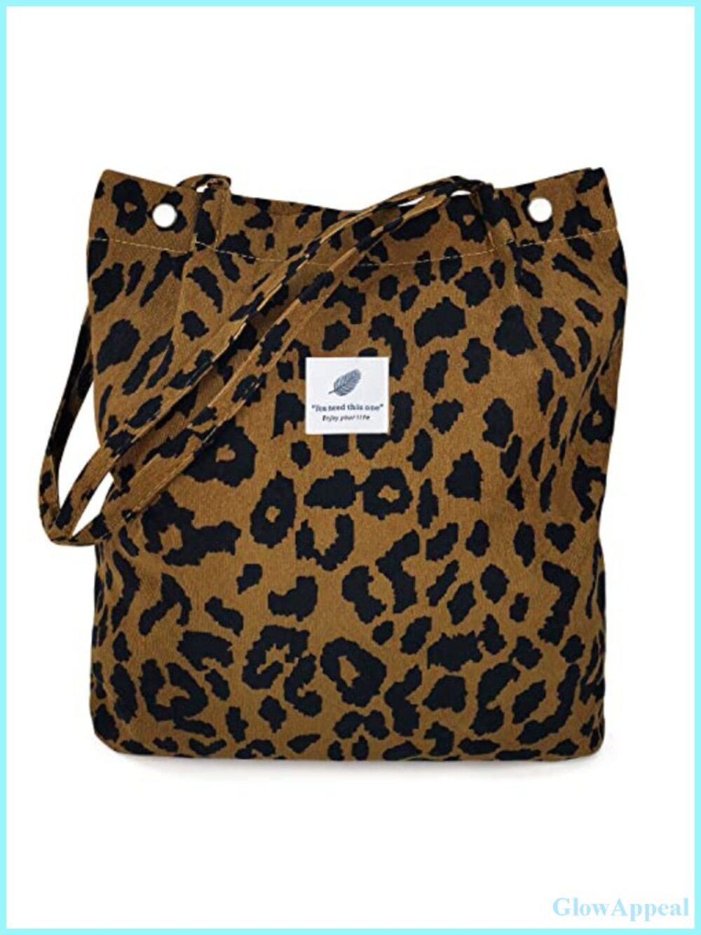 Women's Corduroy Tote Bag, Large Capacity Shoulder Purse with Inner Pockets